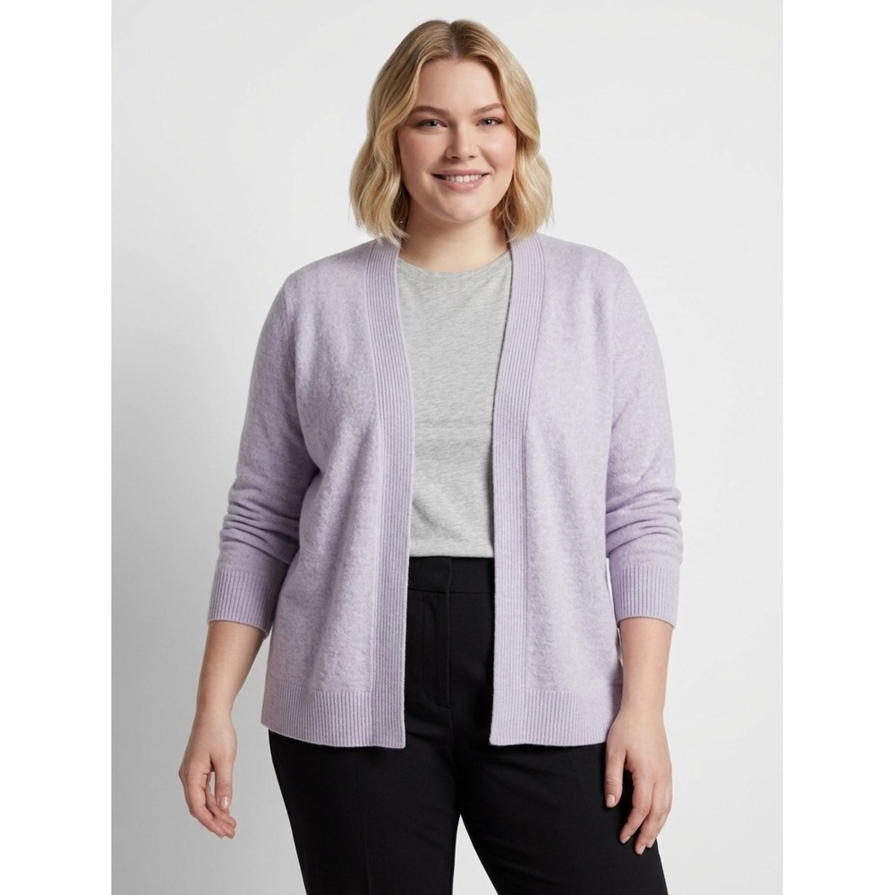 Old Navy Womens XL Lavender Purple Open Front Ribbed Trim Cardigan Sweater